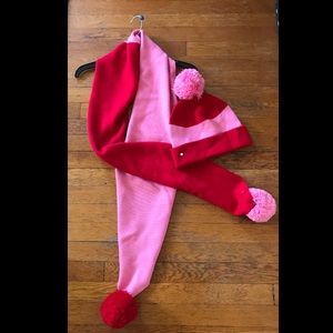 Red and pink Kate spade scarf and hat